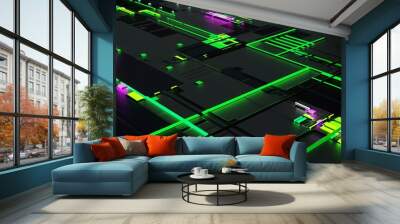 Sci - fi hi - tech microchip background Wall mural