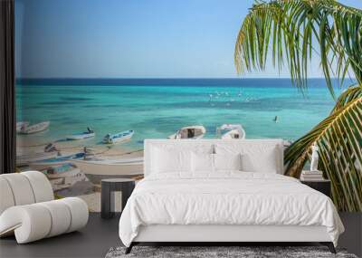 beach of island grand roque from above, venezuela Wall mural