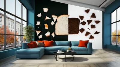 black and white bread destroy Wall mural