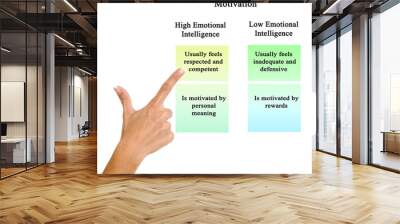  Motivation.: High and Low Emotional Intelligence. Wall mural