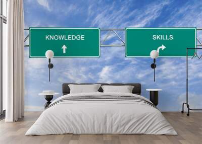  road signs to knowledge and skills Wall mural