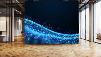 Abstract 3d rendering dots and lines. Technology background. Big data visualization. Artificial intelligence. Plexus. Wall mural