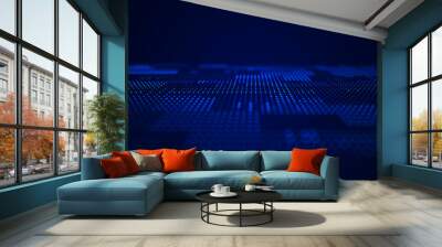 Abstract tech background. Abstract space background. Digital technology background. Computer code. 3d rendering. Wall mural