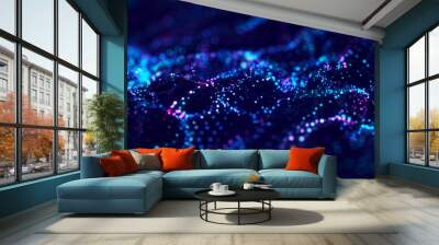 Abstract technology background. Artificial intelligence. Science background. Big data visualization. 3D rendering. Wall mural