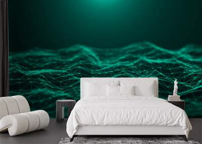 Abstract technology background. Network connection. Big data visualization. 4k rendering. Wall mural