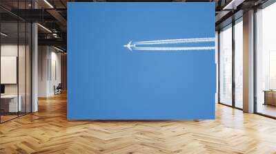 Airplane in the blue sky Wall mural