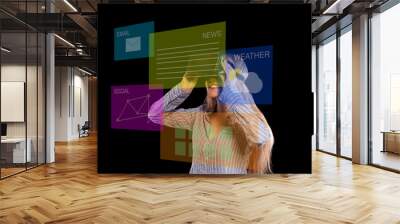 Woman in virtual reality headset Wall mural