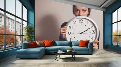 Woman with clock Wall mural