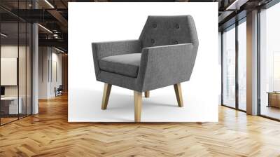 Armchair isolated on white background 3D rendering Wall mural