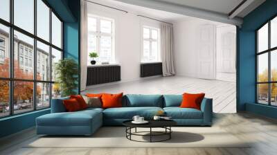 Interior empty room 3D rendering Wall mural