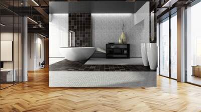 Interior of the modern bathroom 3D Wall mural