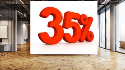 thirty five percent simbol on white background Wall mural