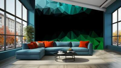 Dark Blue, Green vector low poly layout. Wall mural