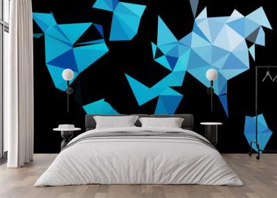 Dark BLUE vector abstract polygonal layout. Wall mural