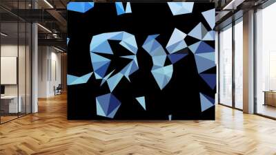 Dark BLUE vector abstract polygonal layout. Wall mural