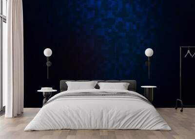 Dark BLUE vector backdrop with rectangles, squares. Wall mural