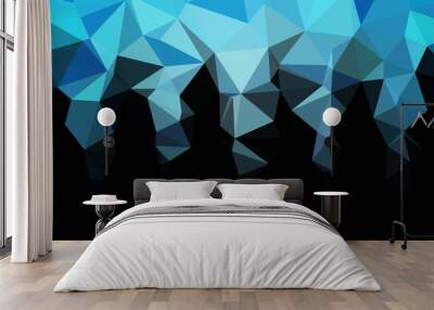 Dark BLUE vector blurry triangle texture. Geometric illustration in Origami style with gradient. Brand new style for your business design. Wall mural