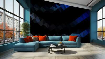 Dark BLUE vector low poly layout. Wall mural