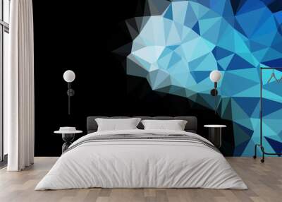 Dark BLUE vector shining triangular background. Geometric illustration in Origami style with gradient. The best triangular design for your business. Wall mural