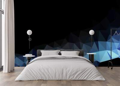 Dark BLUE vector shining triangular template. Wall mural