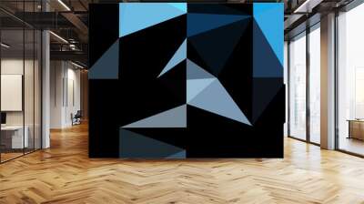 Dark BLUE vector shining triangular template. Wall mural