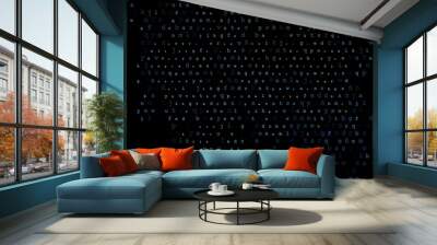 Dark blue vector texture with ABC characters. Wall mural