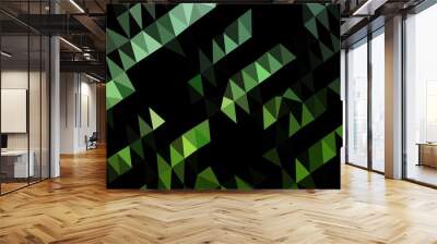 Dark Green vector abstract polygonal cover. Wall mural