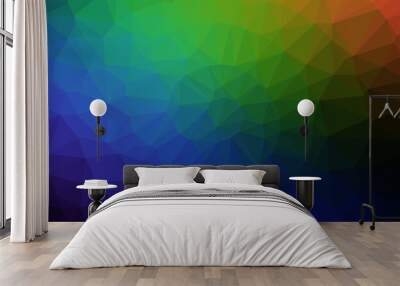 Dark Multicolor, Rainbow vector abstract mosaic pattern. Wall mural