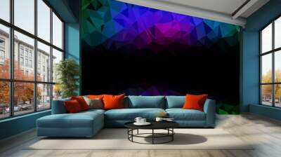 Dark Multicolor, Rainbow vector abstract mosaic pattern. Wall mural