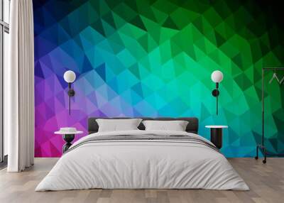 Dark Multicolor, Rainbow vector abstract polygonal layout. Colorful illustration in abstract style with gradient. New texture for your design. Wall mural