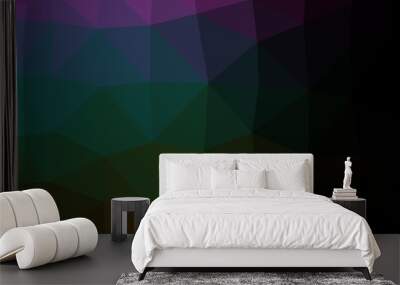 Dark Multicolor, Rainbow vector abstract polygonal layout. Wall mural