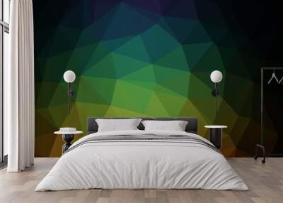 Dark Multicolor, Rainbow vector abstract polygonal texture. Geometric illustration in Origami style with gradient. Completely new template for your business design. Wall mural