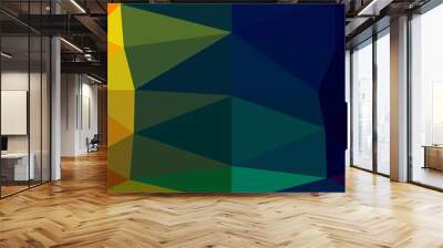 Dark Multicolor, Rainbow vector shining triangular background. Wall mural