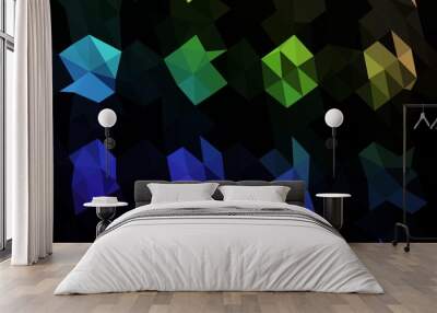 Dark Multicolor, Rainbow vector shining triangular template. Creative illustration in halftone style with gradient. Brand new style for your business design. Wall mural