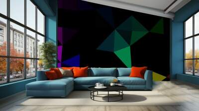 Dark Multicolor, Rainbow vector shining triangular template. Wall mural