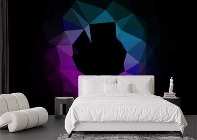 Dark Multicolor, Rainbow vector triangle mosaic texture. Wall mural