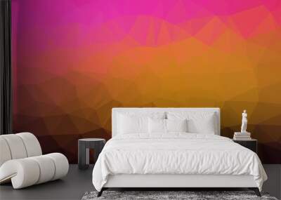 Dark Pink, Yellow vector abstract mosaic backdrop. Wall mural