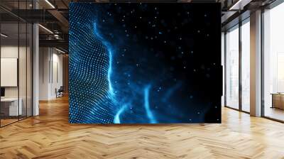 Data technology background. Abstract background. Connecting dots and lines on dark background. 3D rendering. 4k. Wall mural