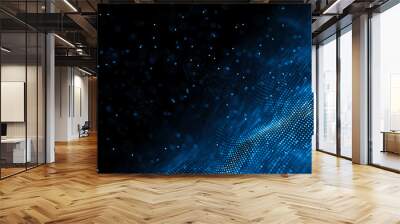 Data technology background. Abstract background. Connecting dots and lines on dark background. 3D rendering. 4k. Wall mural