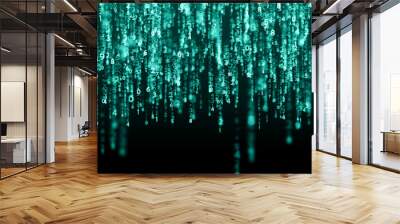 Data technology background. Big data visualization. Flow of data. Information code. Background in a matrix style. 4k rendering. Wall mural