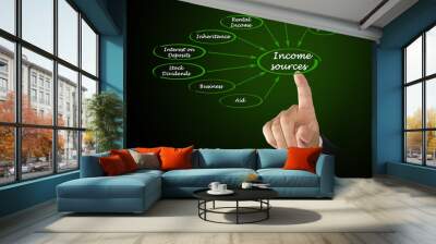 Diagram of Income sources Wall mural