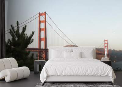 Panoramic view of golden gate bridge san Francisco Wall mural