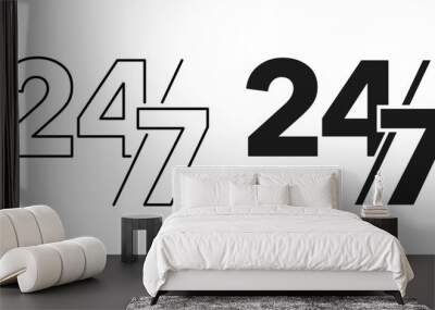 24 hours, 7 days - around-the-clock working time Wall mural