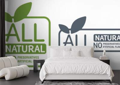 All Natural square badge Wall mural