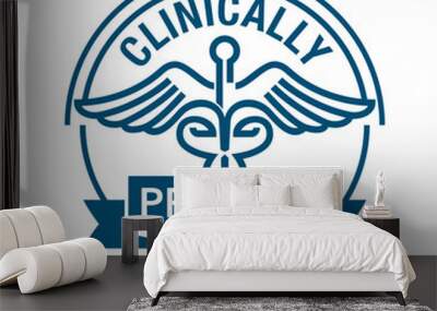 Clinically proven stamp in bold line Wall mural