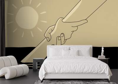 Drowning Hand, benevolence charity fund Wall mural