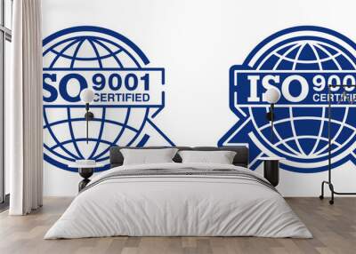 ISO 9001 badge for products quality management Wall mural