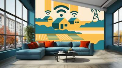 Rural broadband - internet for agriculture Wall mural