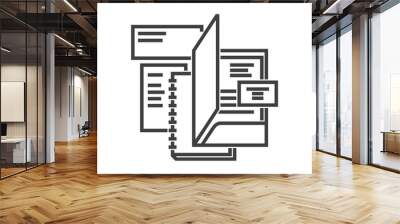 Stationery icon in bold line - for printing of corporate identity Wall mural