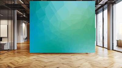 Light Blue, Green vector triangle mosaic cover. Wall mural